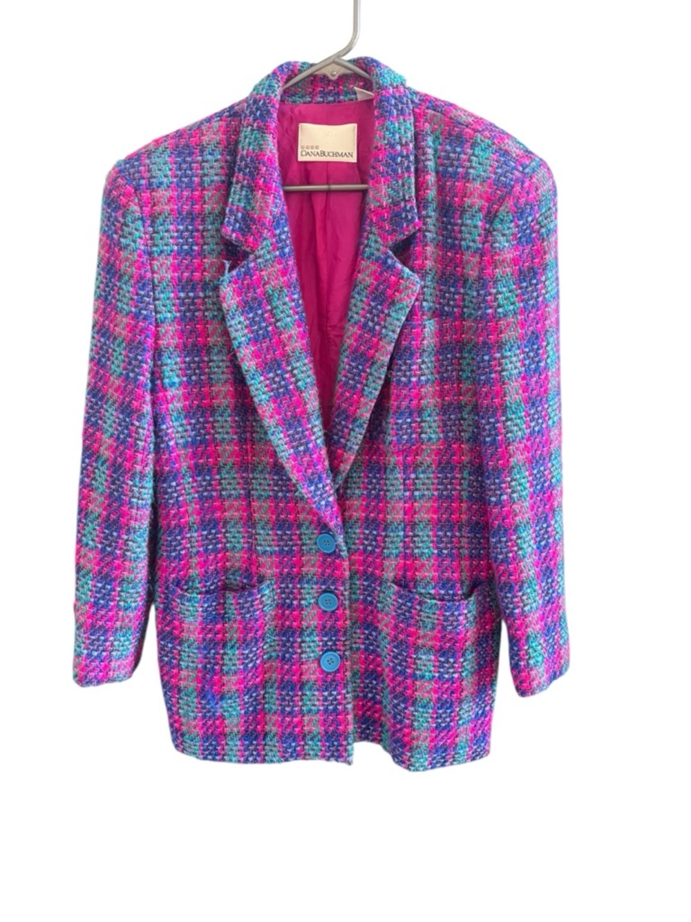 Vintage Hot Pink Tweed Blazer